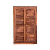 ONIJA Wooden 2 Door Wardrobe for Clothes with 2 Shelf Storage & Hanging Space - Sheesham Wood Almirah for Bedroom